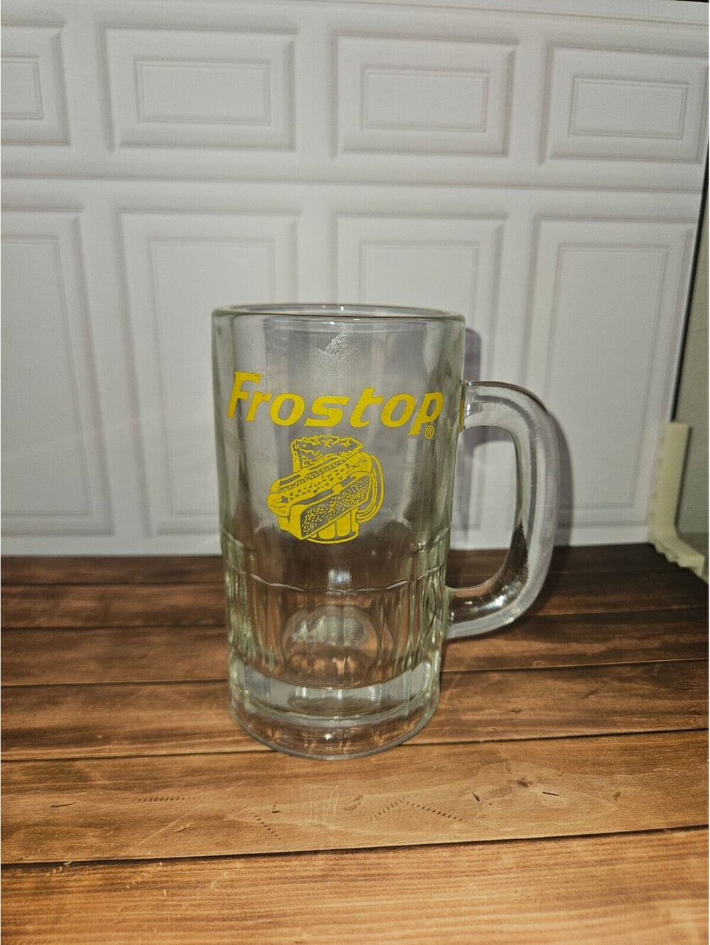 Vintage Frostop Glass Beer Mug with Yellow Logo